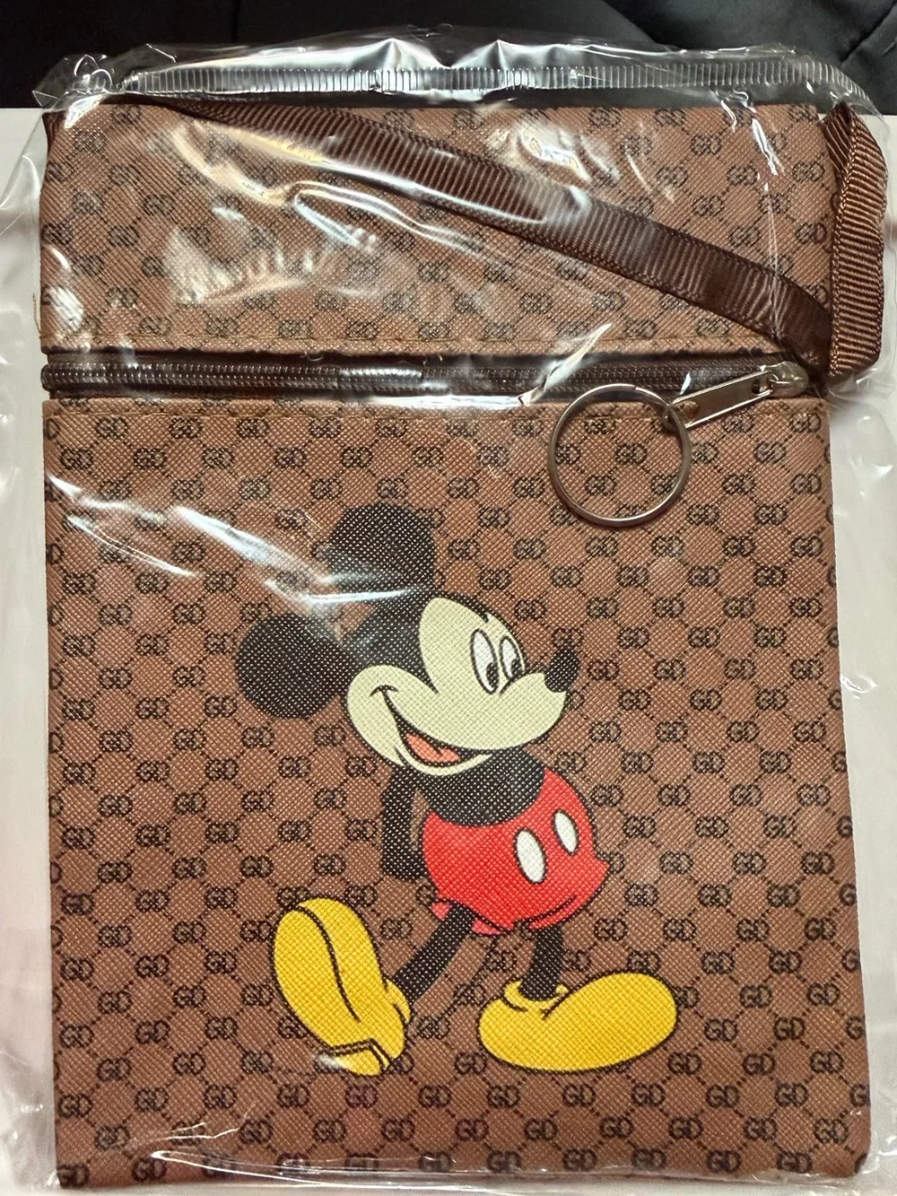 Mickey-Inspired Crossbody Bag | Brown
